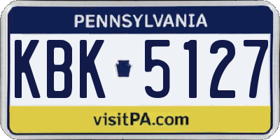 PA license plate KBK5127