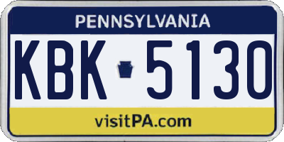 PA license plate KBK5130