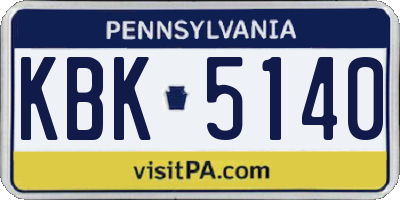 PA license plate KBK5140