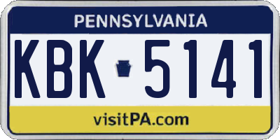 PA license plate KBK5141