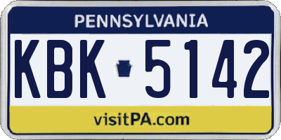 PA license plate KBK5142