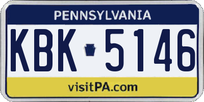 PA license plate KBK5146