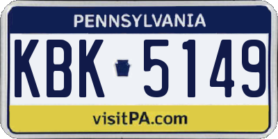 PA license plate KBK5149