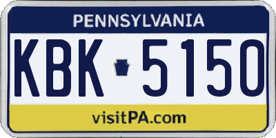 PA license plate KBK5150
