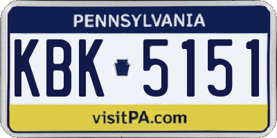 PA license plate KBK5151