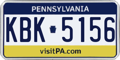 PA license plate KBK5156