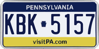 PA license plate KBK5157