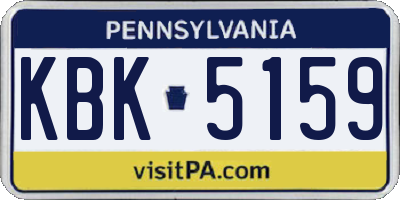 PA license plate KBK5159