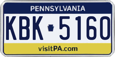 PA license plate KBK5160