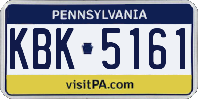 PA license plate KBK5161