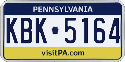 PA license plate KBK5164