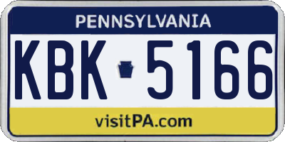 PA license plate KBK5166
