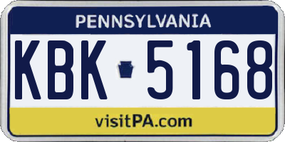 PA license plate KBK5168