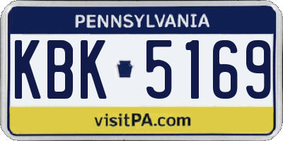 PA license plate KBK5169