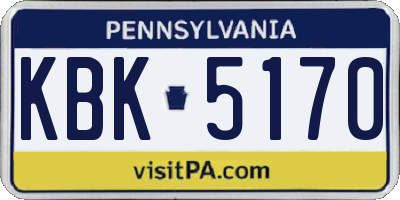 PA license plate KBK5170