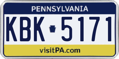 PA license plate KBK5171