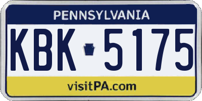 PA license plate KBK5175