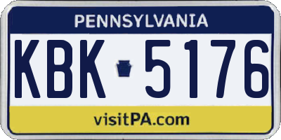 PA license plate KBK5176