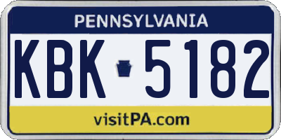 PA license plate KBK5182