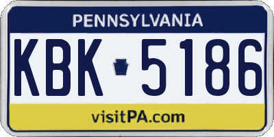 PA license plate KBK5186