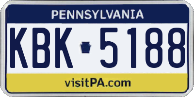 PA license plate KBK5188