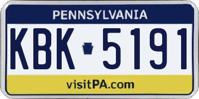 PA license plate KBK5191