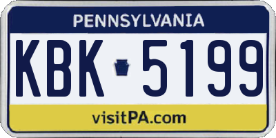 PA license plate KBK5199