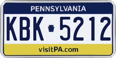 PA license plate KBK5212