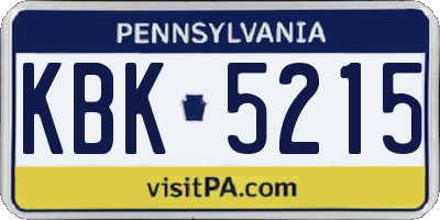 PA license plate KBK5215