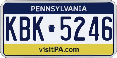 PA license plate KBK5246