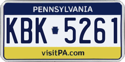 PA license plate KBK5261