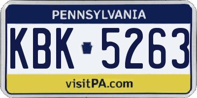 PA license plate KBK5263