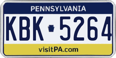 PA license plate KBK5264