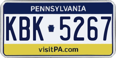 PA license plate KBK5267
