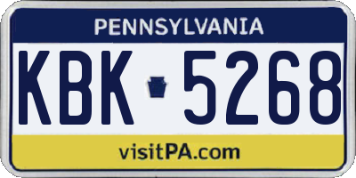PA license plate KBK5268