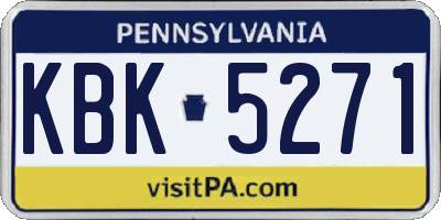 PA license plate KBK5271