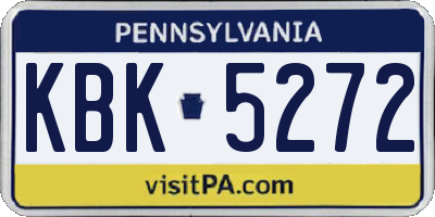 PA license plate KBK5272
