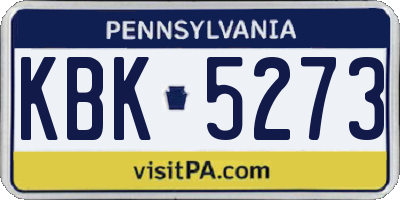 PA license plate KBK5273