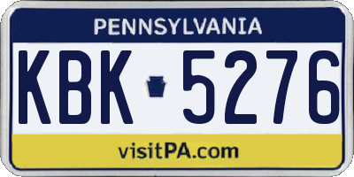 PA license plate KBK5276