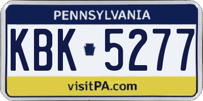 PA license plate KBK5277