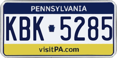 PA license plate KBK5285