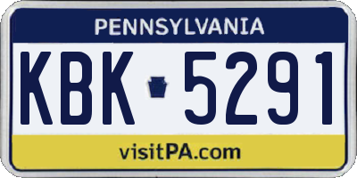 PA license plate KBK5291