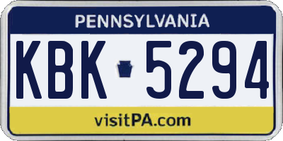 PA license plate KBK5294