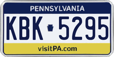 PA license plate KBK5295