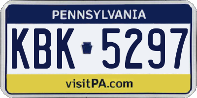 PA license plate KBK5297