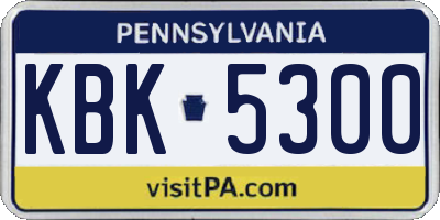 PA license plate KBK5300