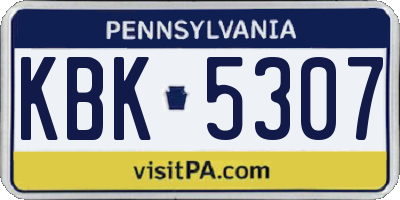 PA license plate KBK5307