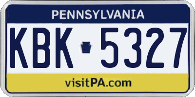 PA license plate KBK5327