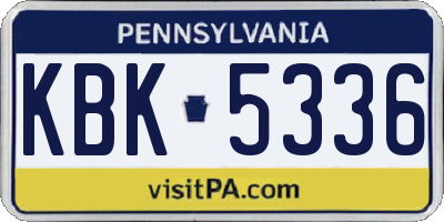PA license plate KBK5336