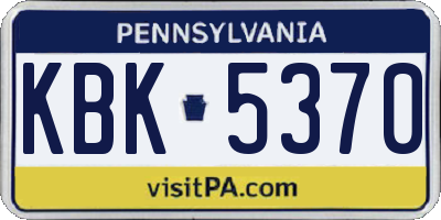 PA license plate KBK5370
